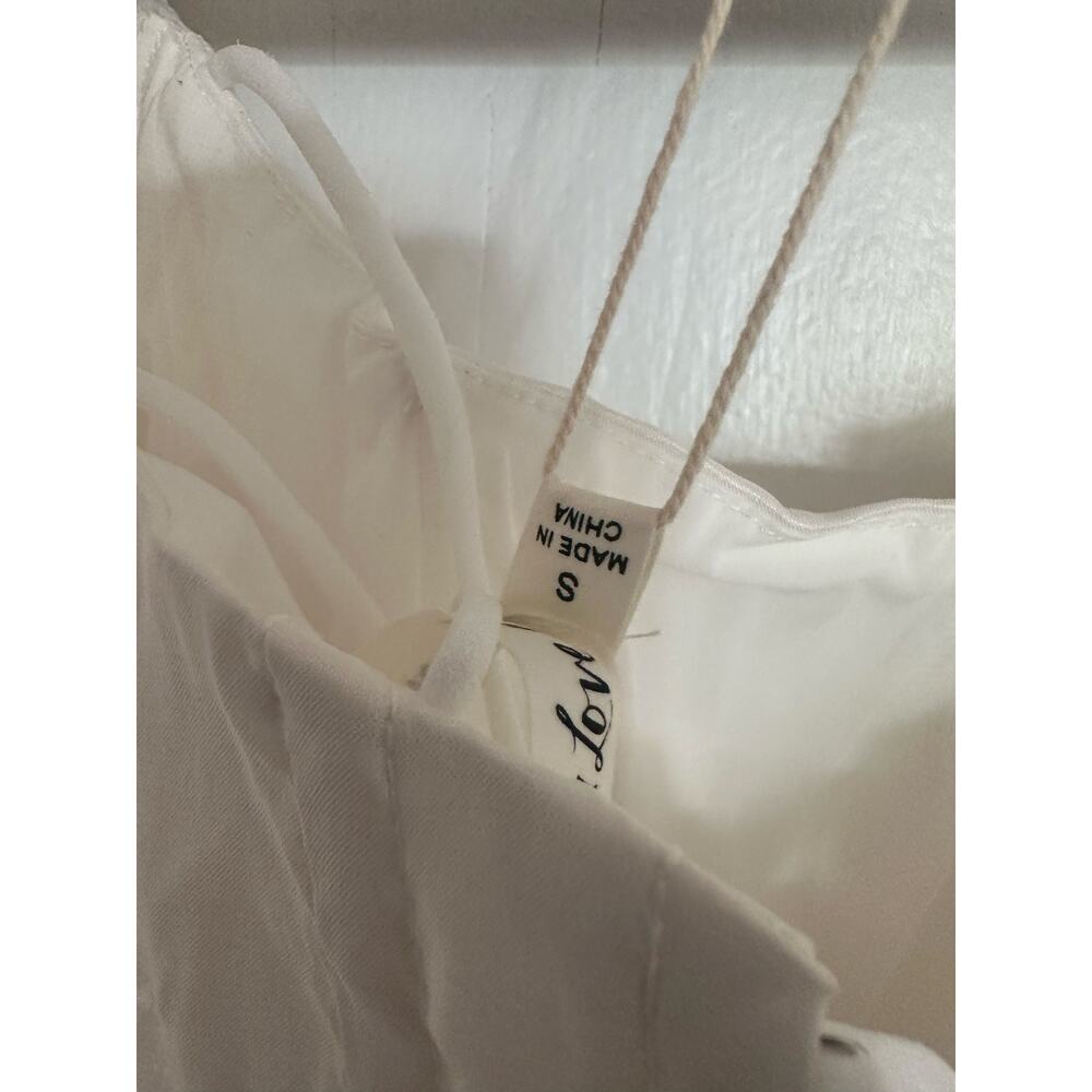 For Love & Lemons Mia Mini Dress White Puff Sleeve Small NWT - Picture 11 of 12